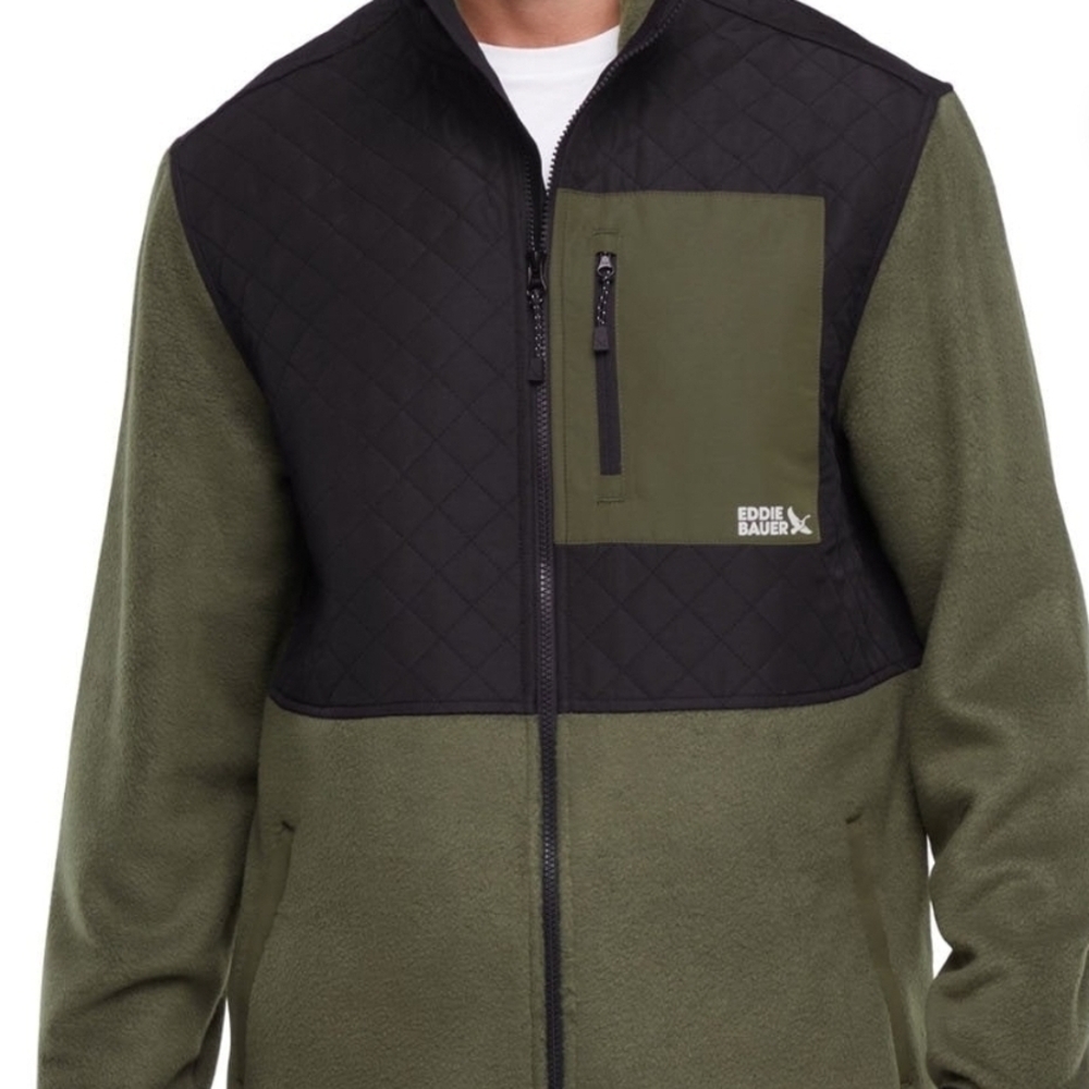 Eddie Bauer Olive and Black Quilted Jacket